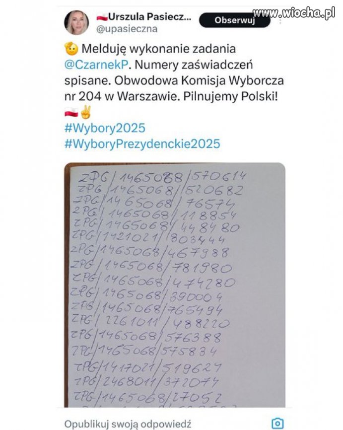 Przewodnicząca komisji zdaje raport Czarnkowi