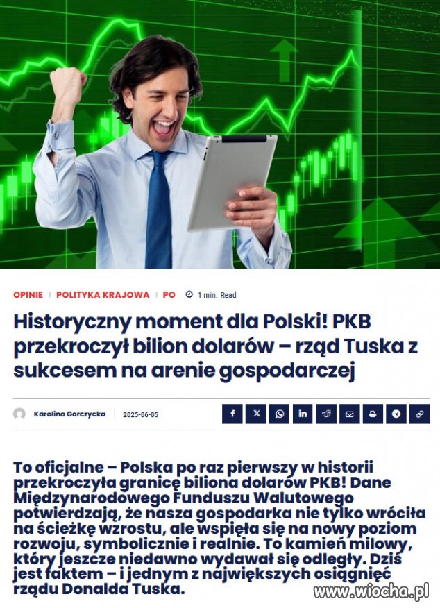 Tak Tusk "niszczy" gospodarke, zdaniem propagandy PiSu!