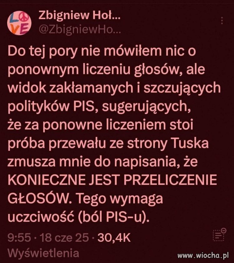 O uczciwości to PiSowcy nie mają zielonego pojęcia