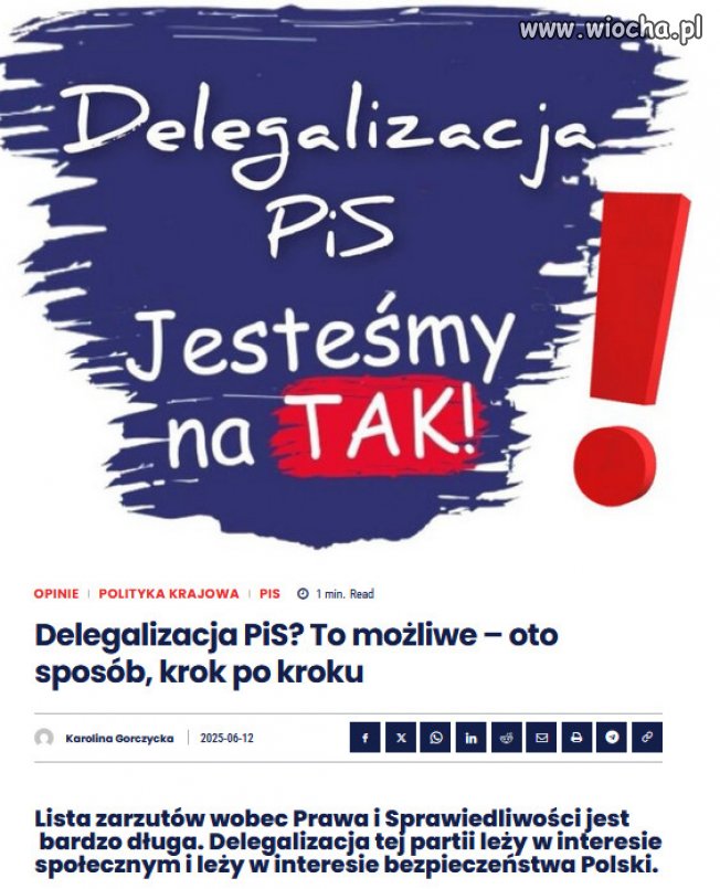 Partia może zostać zdelegalizowana, jeśli narusza Konstytucję