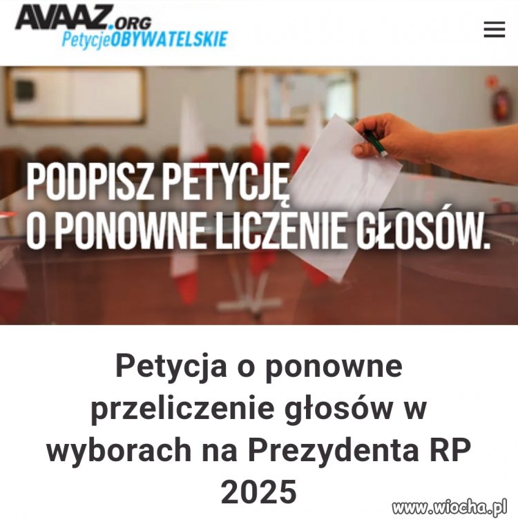 Petycja o ponowne przeliczenie głosów