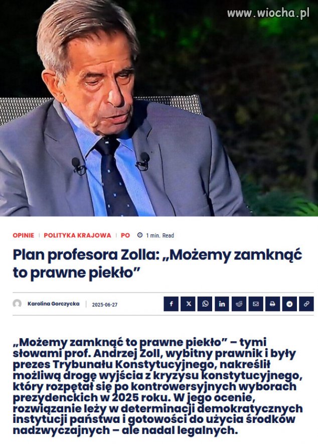 Propozycja profesora Zolla to akt odwagi i prawnego pragmatyzmu.