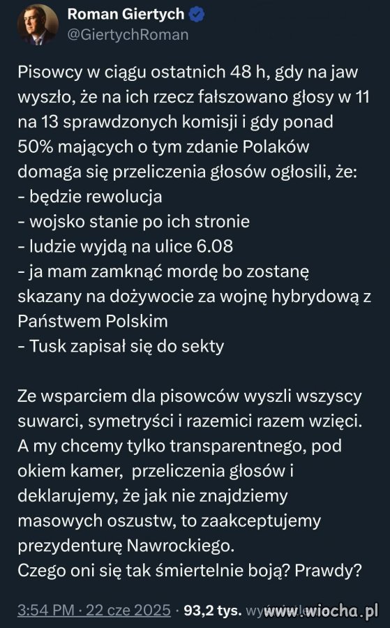 Czego oni się tak śmiertelnie boją?  Prawdy?
