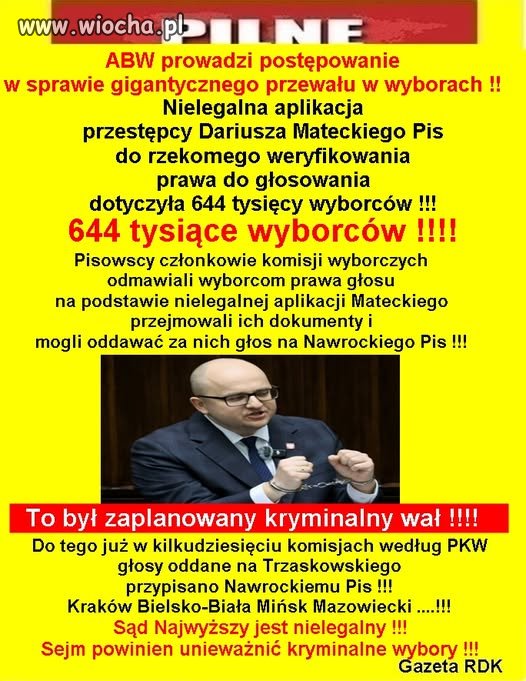 Prewencyjnie powinien już siedzieć