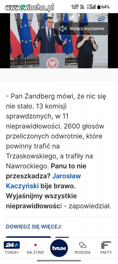 Zandberg już wchodzi w tył kaczorowi