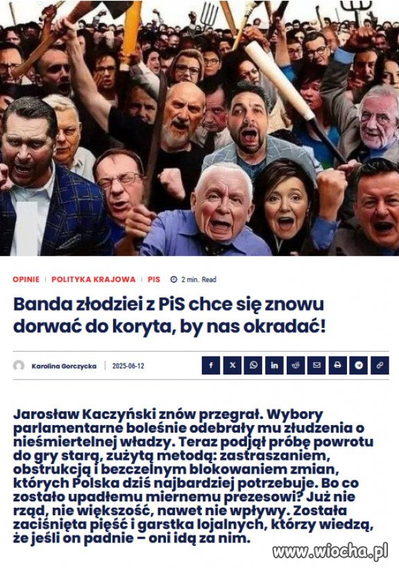 Holota PiSu chce do koryta, nie maja co krasc!