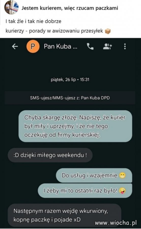 Kurier niech następnym razem 