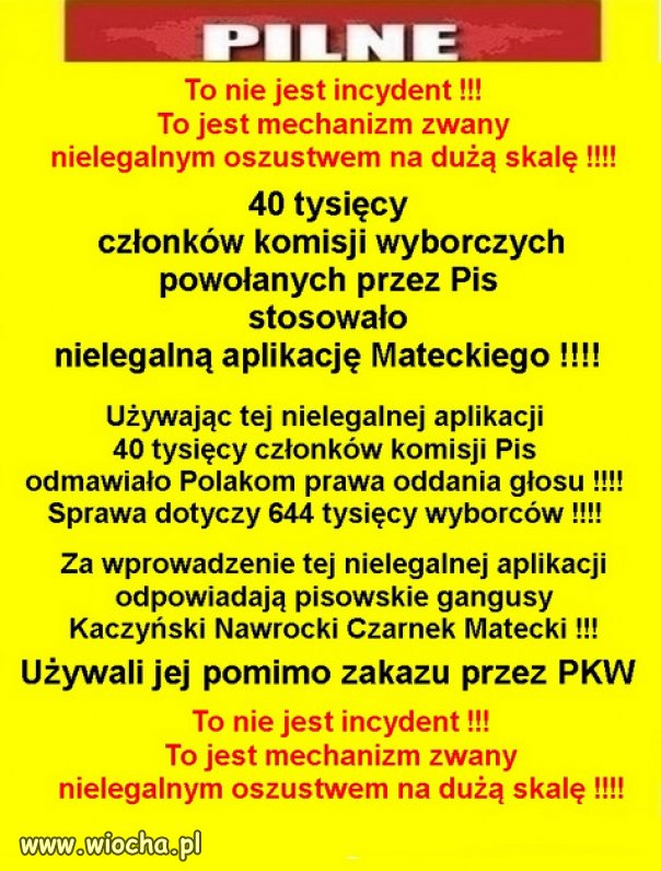 Polacy nie dajcie sie oszukac drobnym cwaniaczkom PiSu!