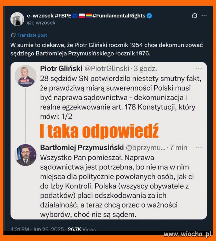 I takie piękne zaoranie Glińskiego ...