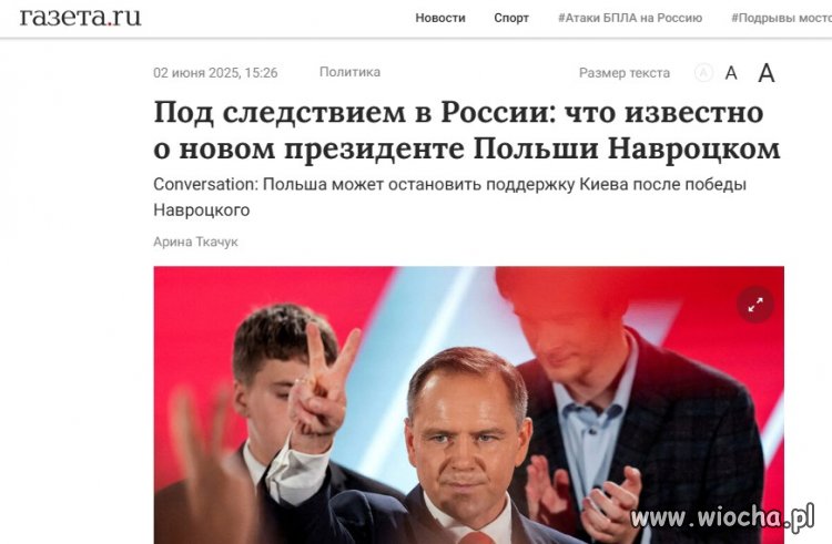 Rosyjskie media zachwycone wyborem Nawrockiego!