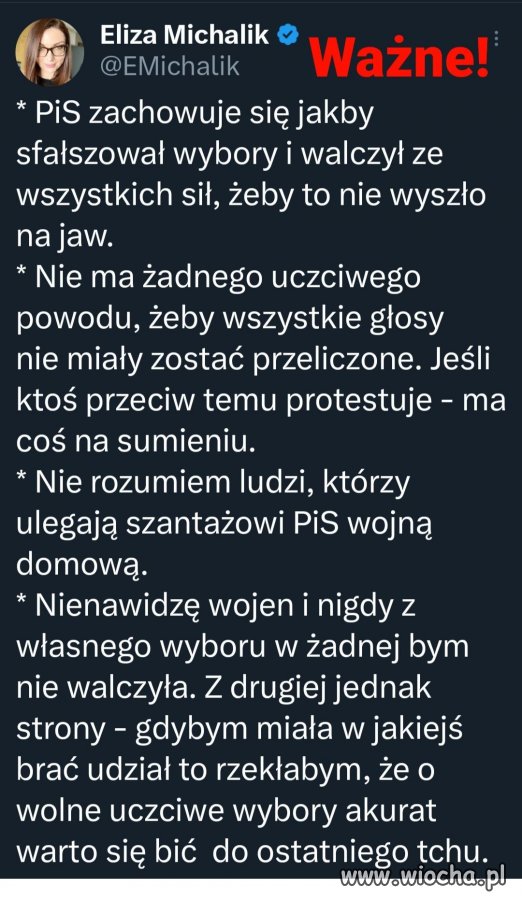 O wolne, uczciwe wybory warto walczyć do ostatniego tchu!