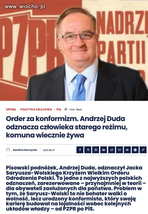 W latach 1980–1981 był członkiem PZPR...