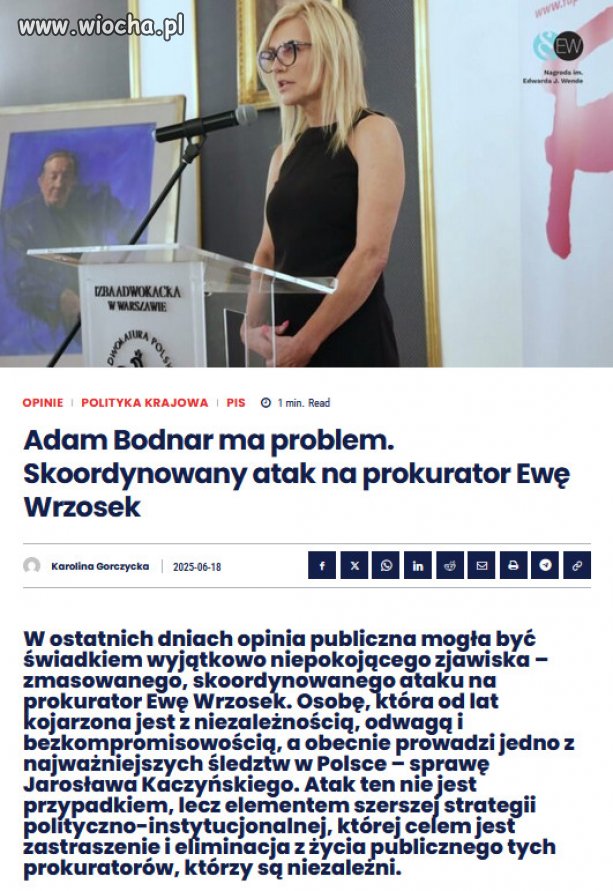 Prokurator Wrzosek prowadzi sprawę Kaczyńskiego...