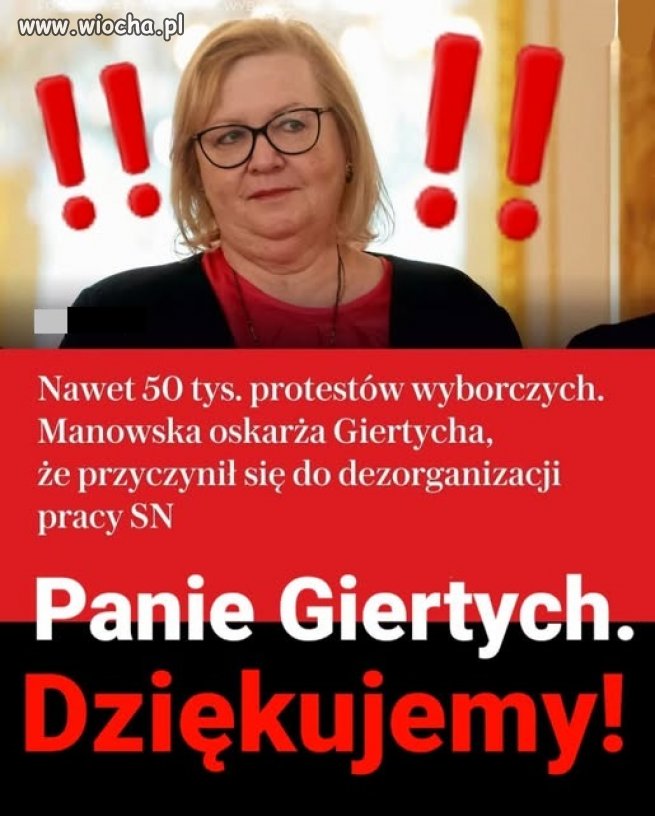 Manowską powinien zająć się prokurator !