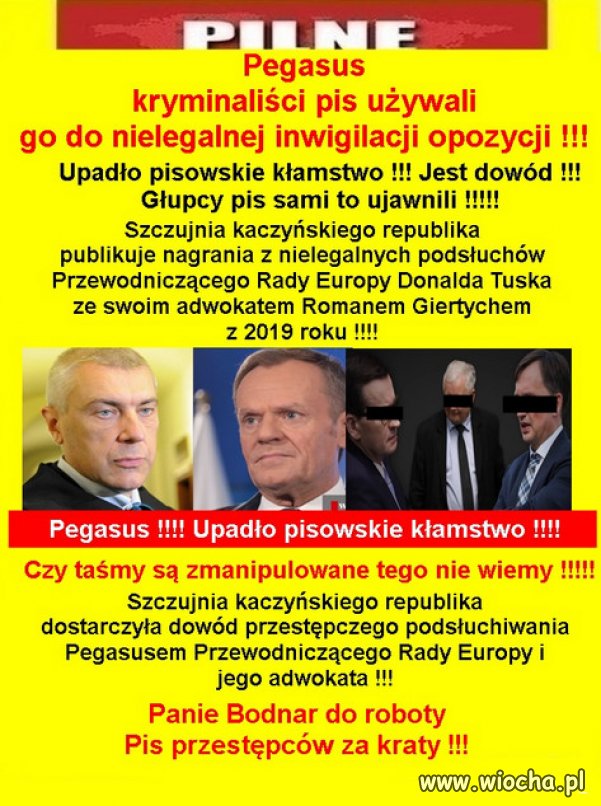 Pegasus! Upadło pisowskie kłamstwo!