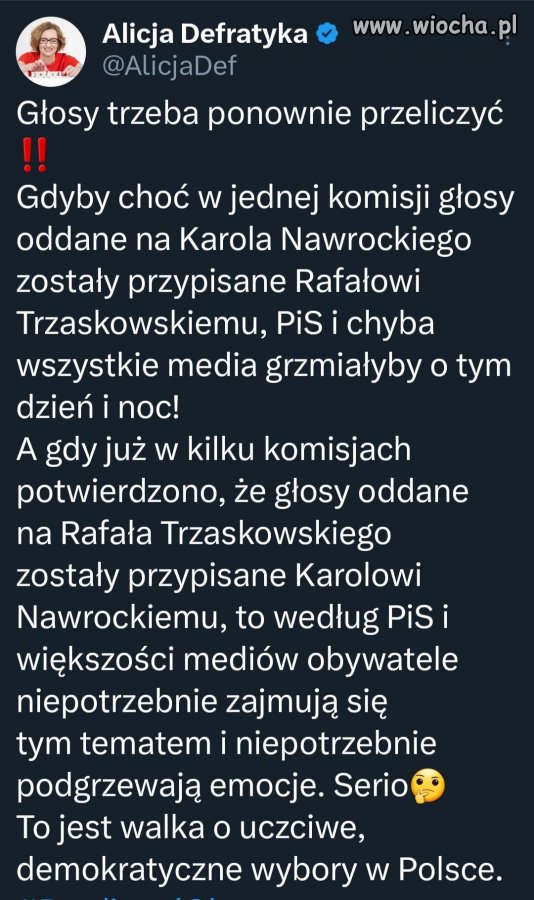 To jest walka o uczciwe, demokratyczne wybory...