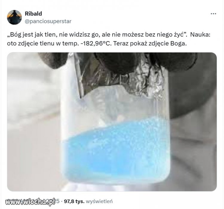 Tlen to materia, Bóg to ideologia...