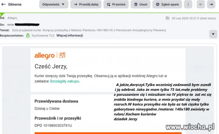 Kochajcie kurierów,zwłaszcza dpd