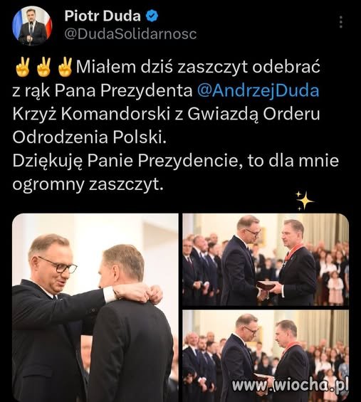 Odkąd Duda rozdaje ordery to nie jest zaszczyt