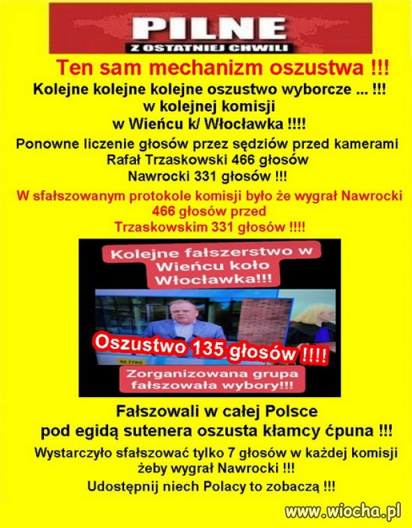 Fałszowanie w całej Polsce! MAFIA pisowska!