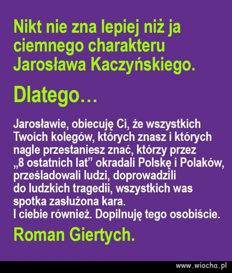 Trzymam mocno kciuki za Romana ...