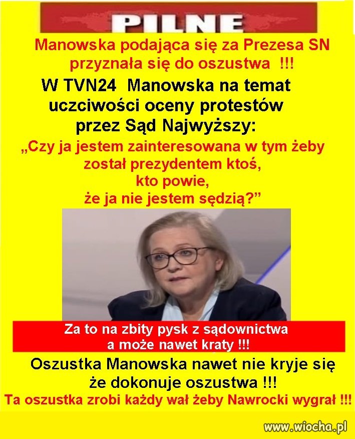 Manowska podająca się za Prezesa SN przyznała się do oszustwa !