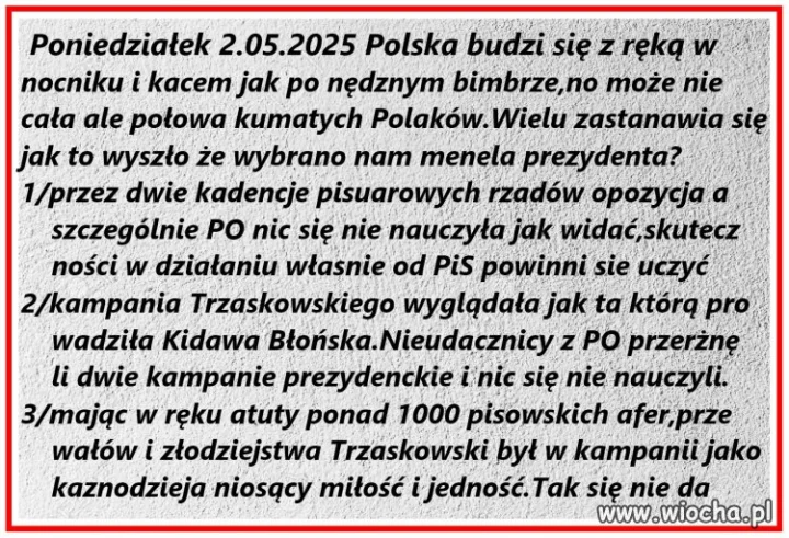 Z przykrością wrzucam ten tekst