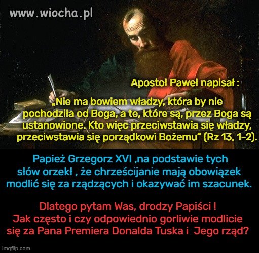 Papisto ! Jeśli nie modlisz się za Tuska,