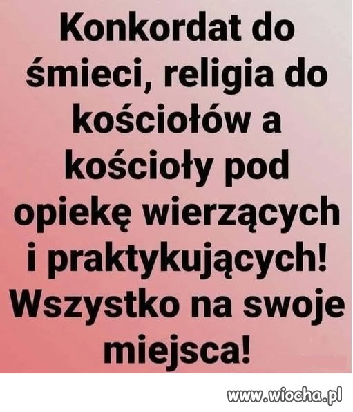 Ci którzy chodzą do kościoła niech go sami utrzymują