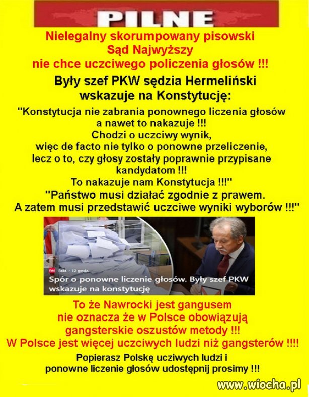 Bodnar musi wszcząc śledztwo w sprawie fałszerstw wyborczych.