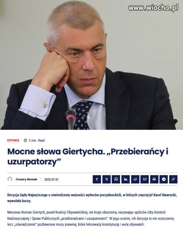 Giertych od tygodni alarmuje, że wybory zostały sfałszowane.