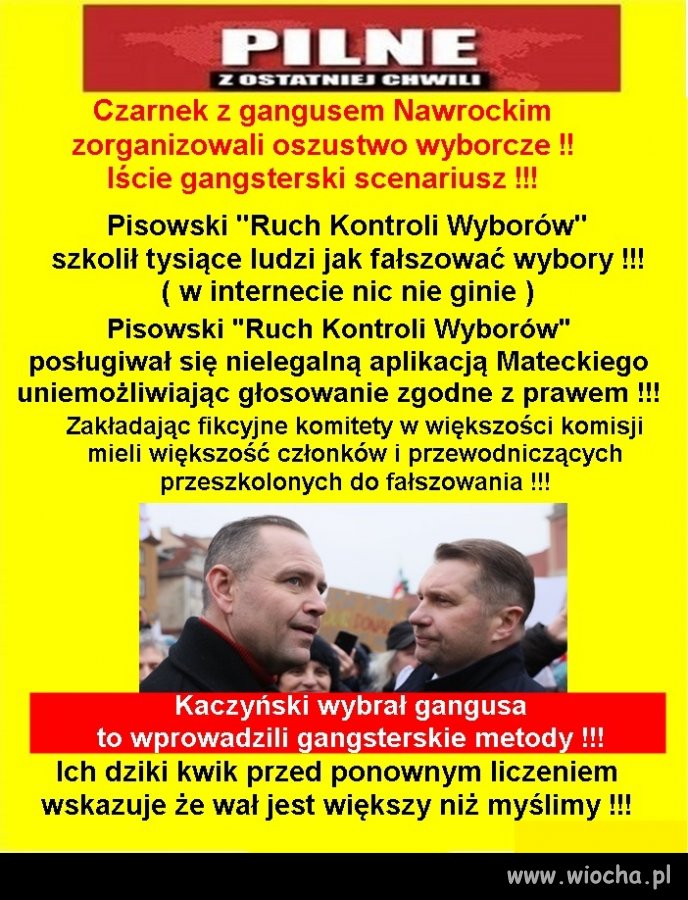 Wiecie już dlaczego musieli skręcić te wybory ?