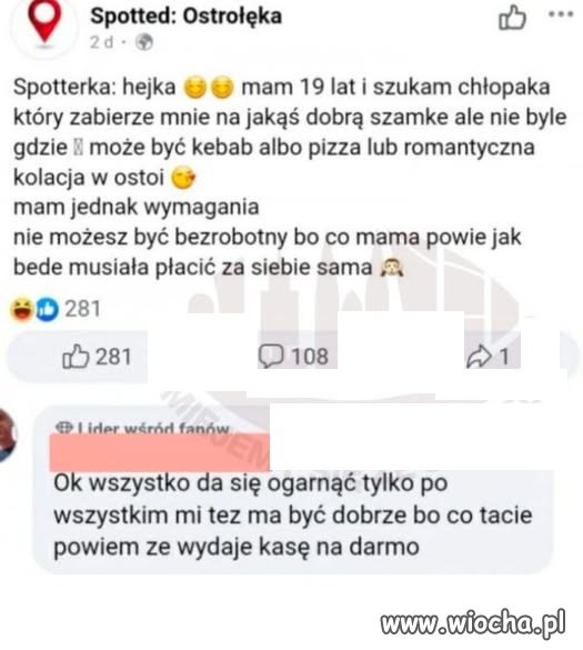 Dziewczyna się ceni...
