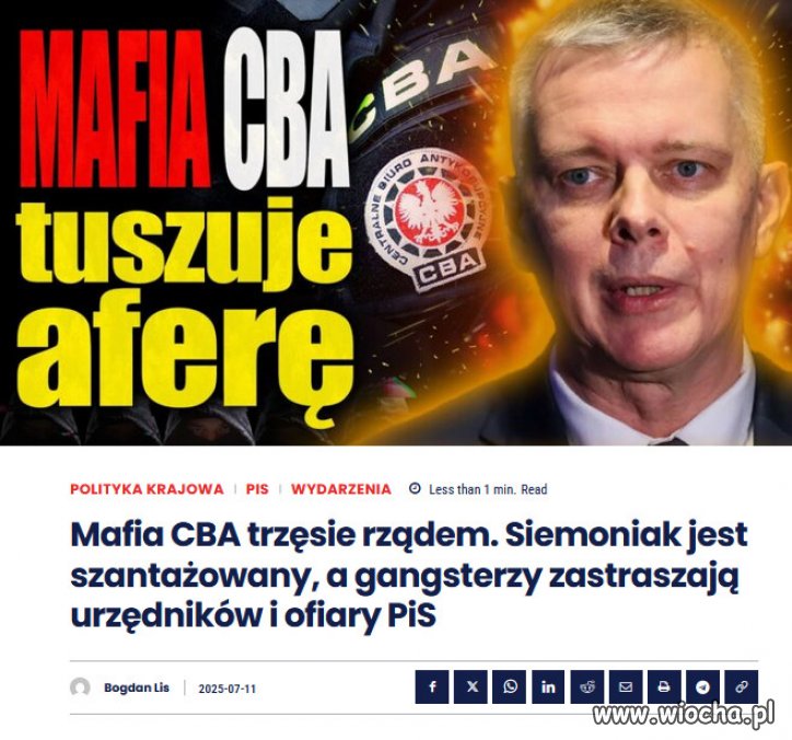 Mafia w służbach.  Siemoniak stracił zupełnie kontrolę nad CBA