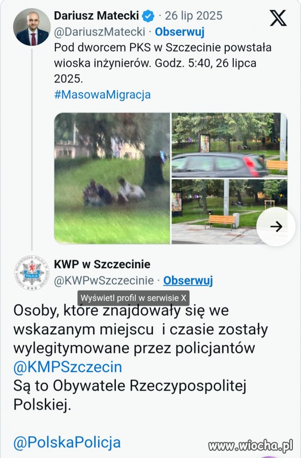 Piseł Matecki widywany jest najczęściej w męskim