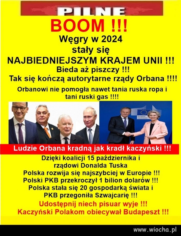 Tak to jest, kiedy krajem rządzi pajac na smyczy ruskiego bandziora!