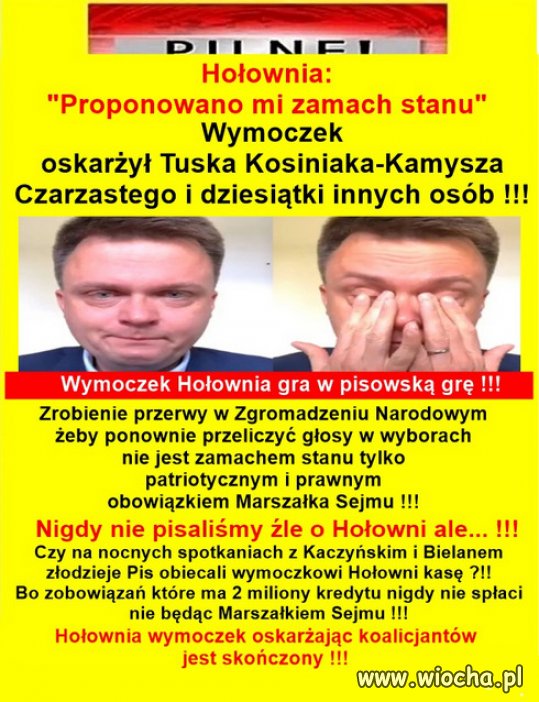 Hołownia farbowany lis ePiSkopatu, judasz za srebrniki!