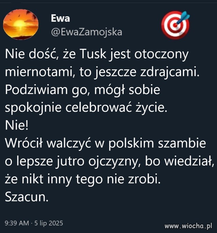 To jest właśnie patriotyzm. Dobro Polski ponad własne. 