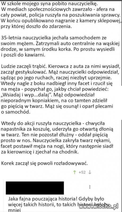 A potem afera bo biją nauczyciela 
