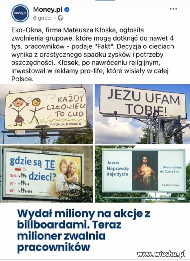 No tak bo wywalił miliony w błoto 