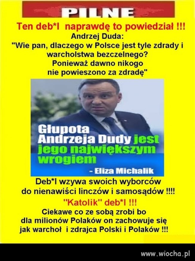 Stryczek dla zdrajców! Czyżby Anżej chciałby się wyhuśtać ?