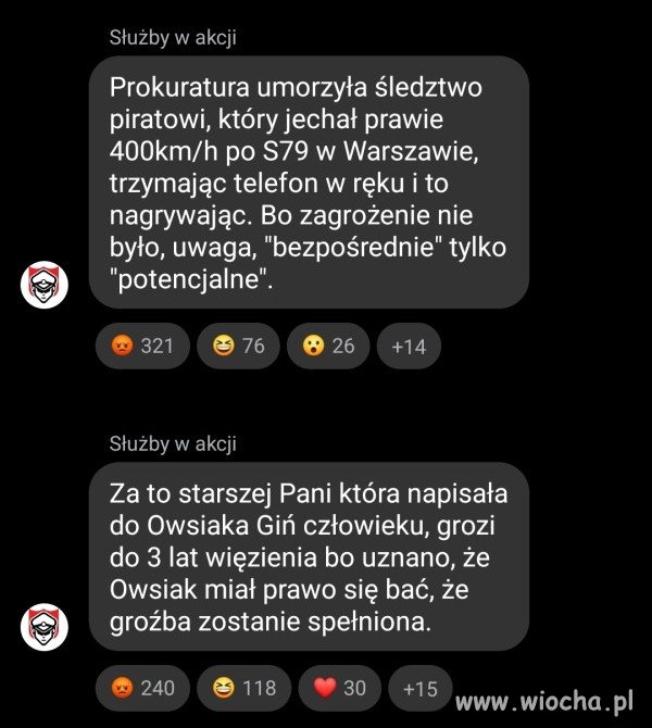 Równość wobec prawa według prokuratury.