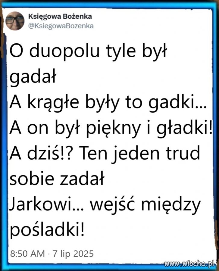 Lubi duopol, ale swój.