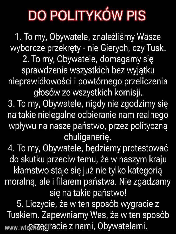 To my nie Tusk.