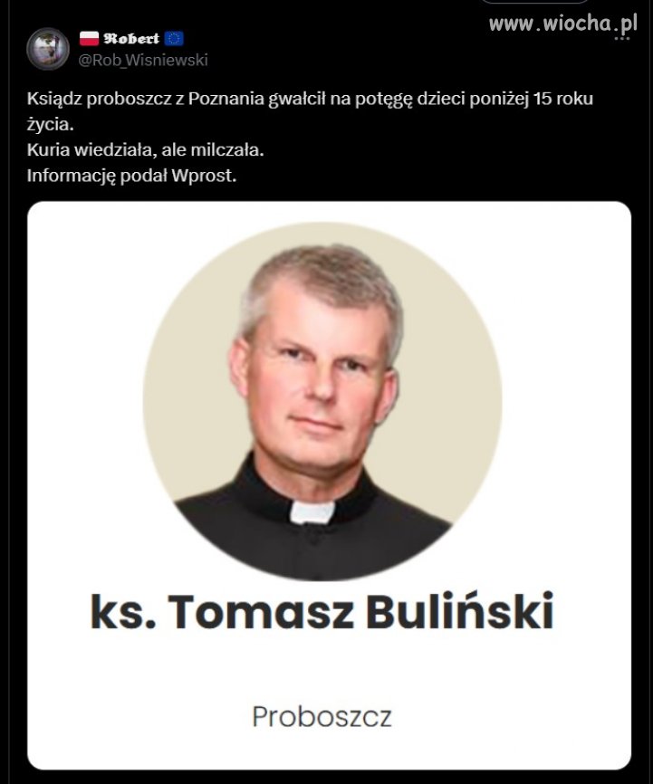 To co, że gwałcił? Ale katolik, nie Niemiec, 