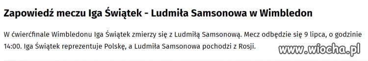 Świątek pochodzi z Polski a Samsonowa