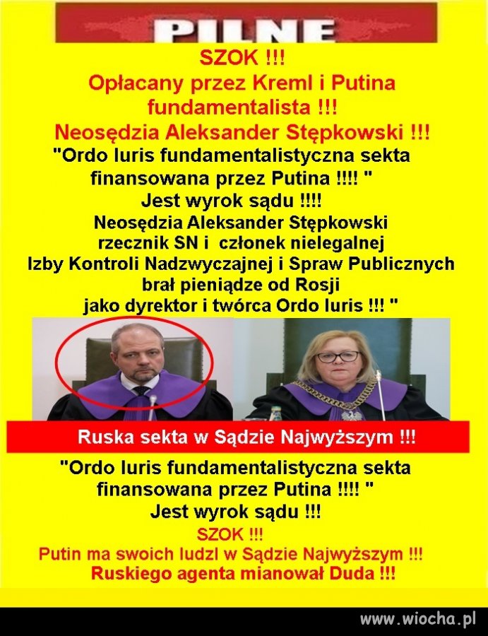 Ordo Iuris fundamentalistyczna sekta finansowana przez Putina !
