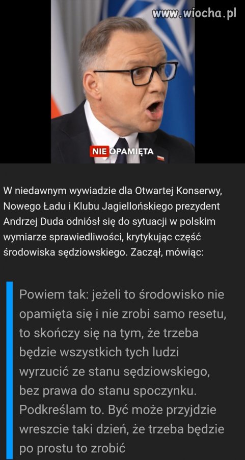 Nie ładnie, panie Duda