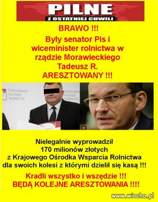 Brawo!!! Okradali wieś ! Okradali rolników ! Dranie !