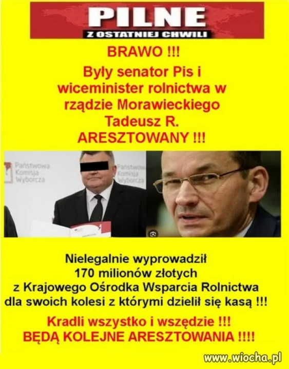 Brawo!!! Okradali wieś ! Okradali rolników ! Dranie !